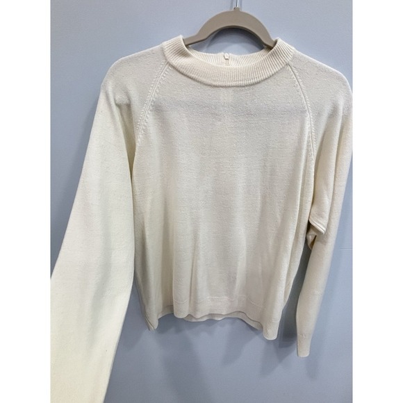 By Design Cream Knit Sweater Women's L Crew Neck Long Sleeve Pullover Top - Picture 4 of 7